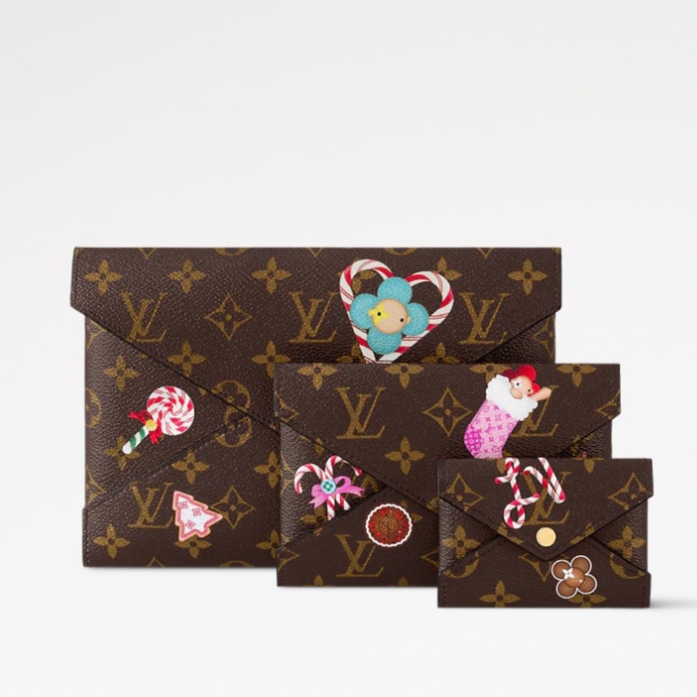 Louis Vuitton holiday Exclusive Vivienne set of 3 Kirigami Pochettes